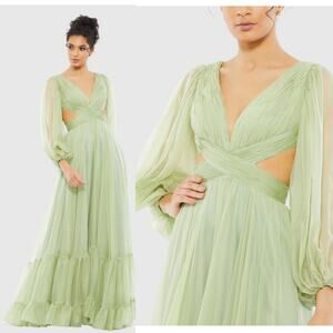 Mac Duggal Light Green Maxi Dress